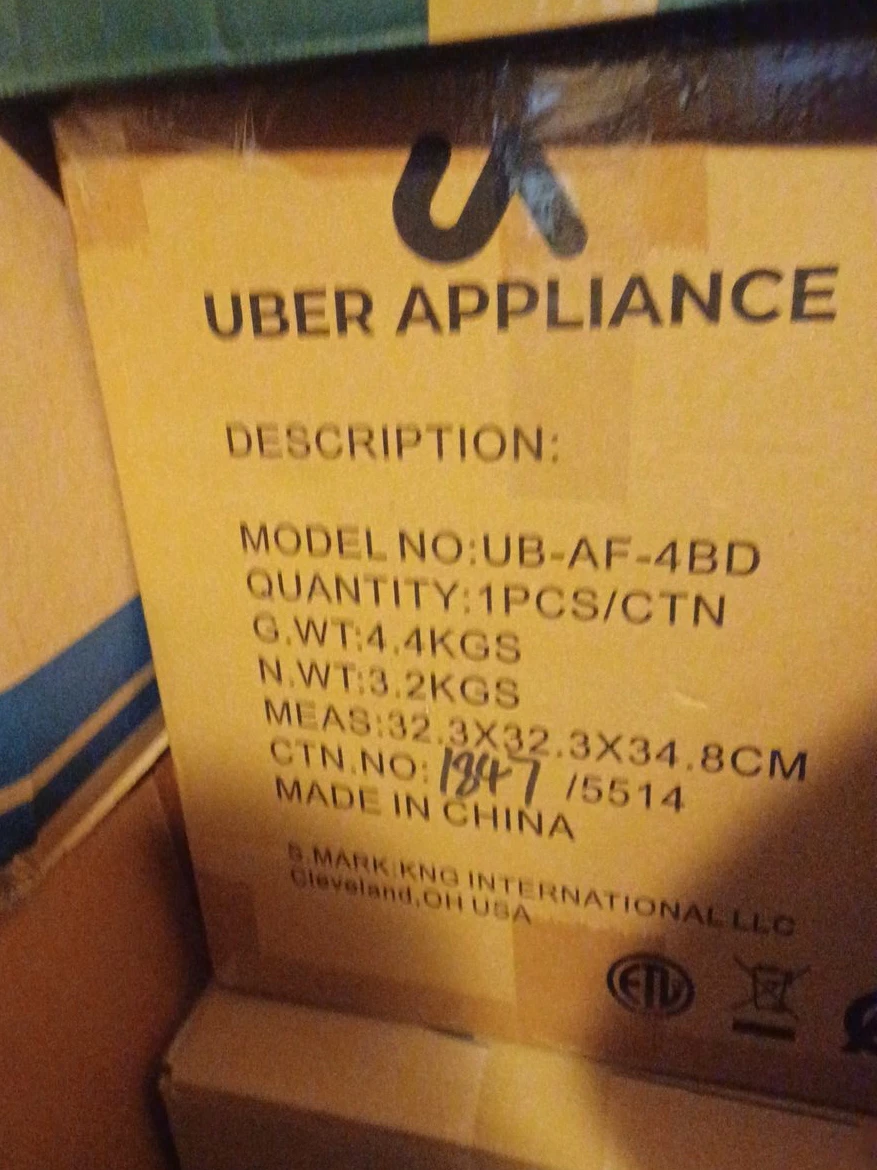 Uber Appliance Air Fryer UB-AF-4BD