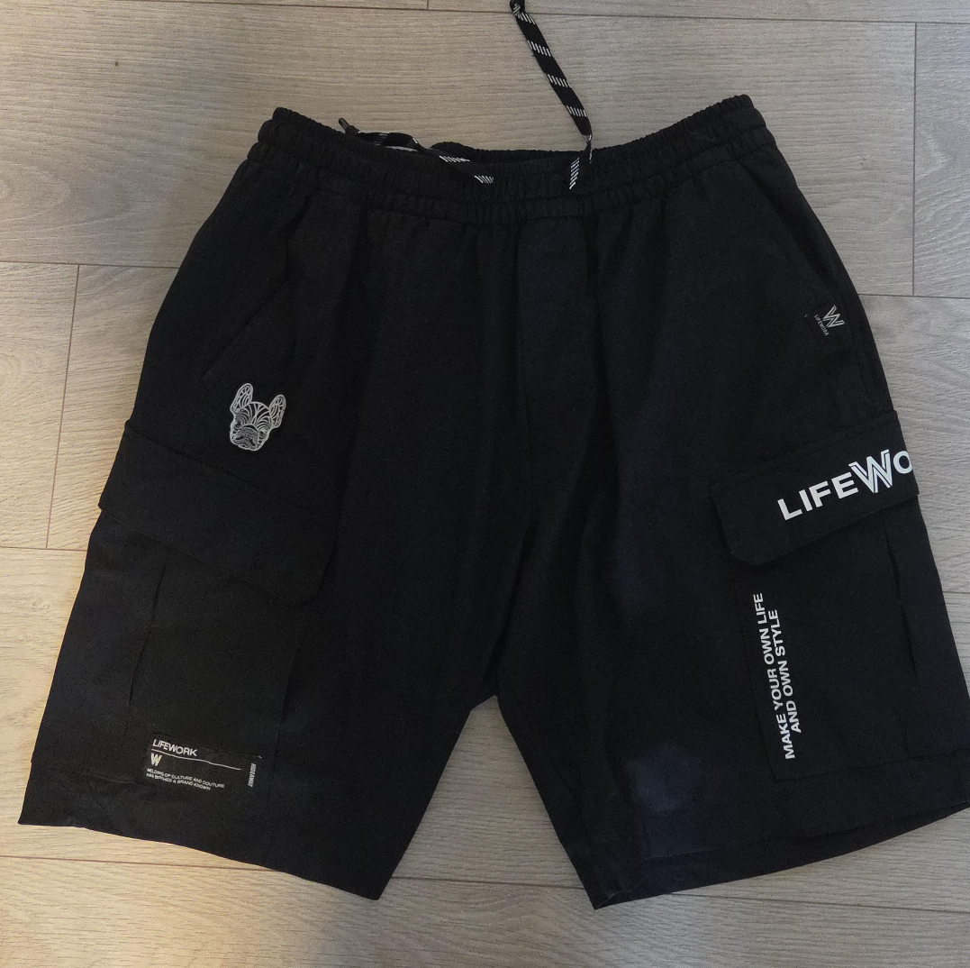 LifeWork Black Cargo Shorts