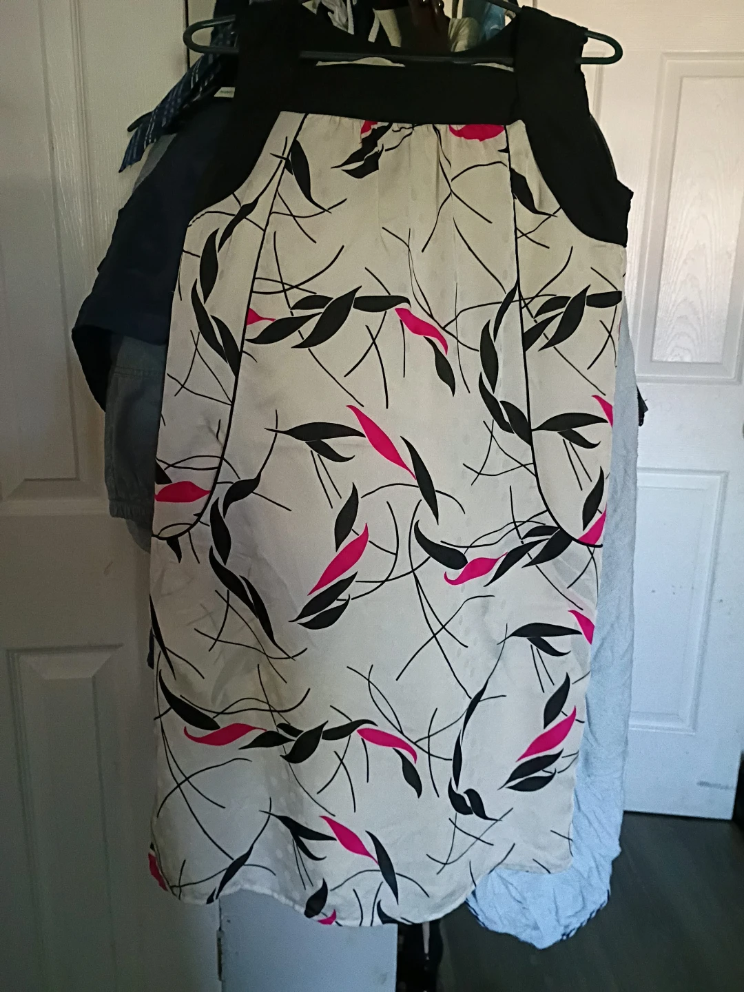 Black and White Floral Print Tank Dress