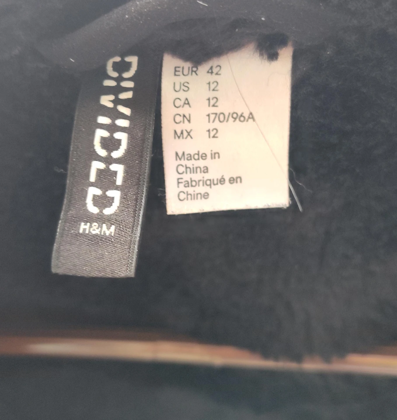 H&M Divided Black Faux Shearling Biker Jacket
