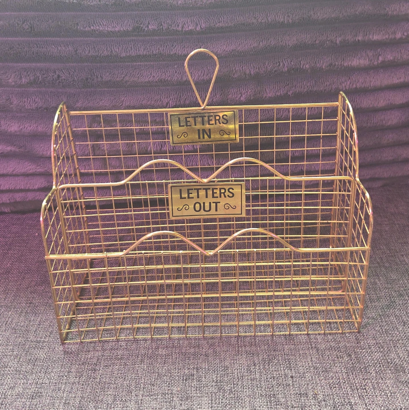 Gold Metal Wall Letter Organizer
