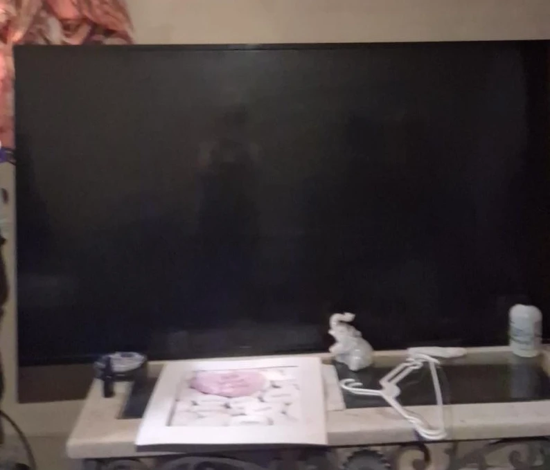 Large Black Flat Screen Phillips Roku Smart TV