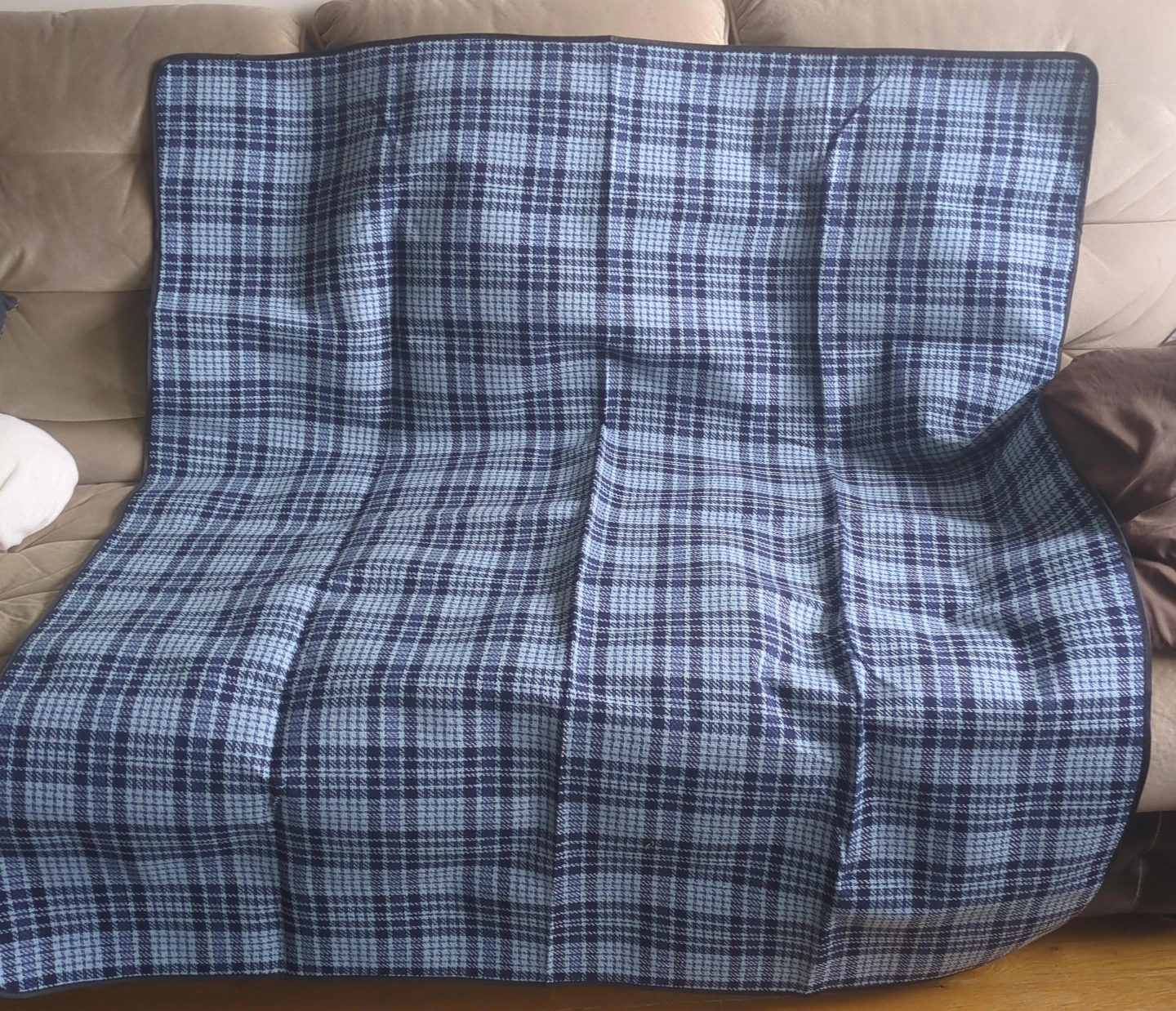 Blue Plaid Picnic Blanket