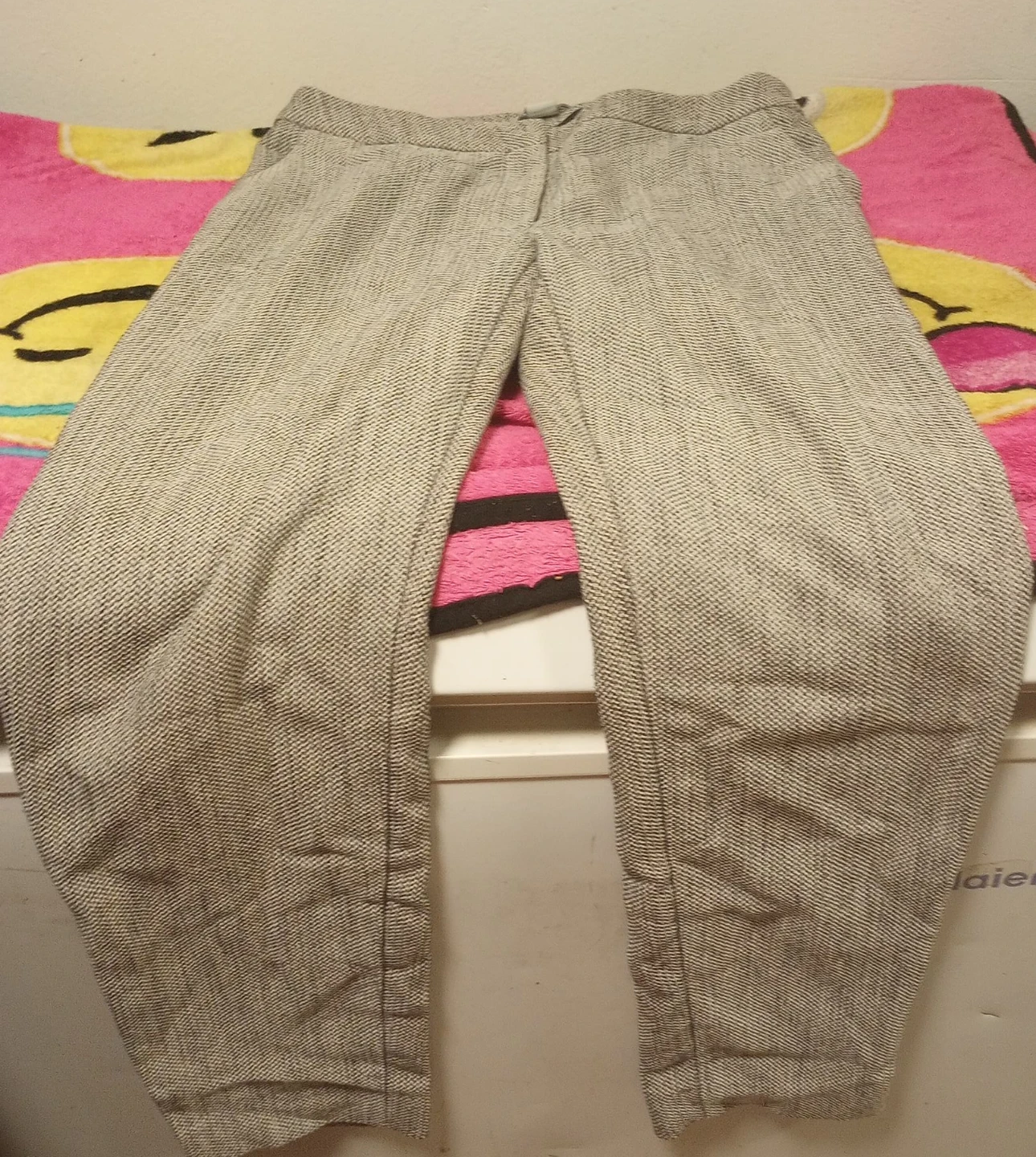 Grey patterned trousers