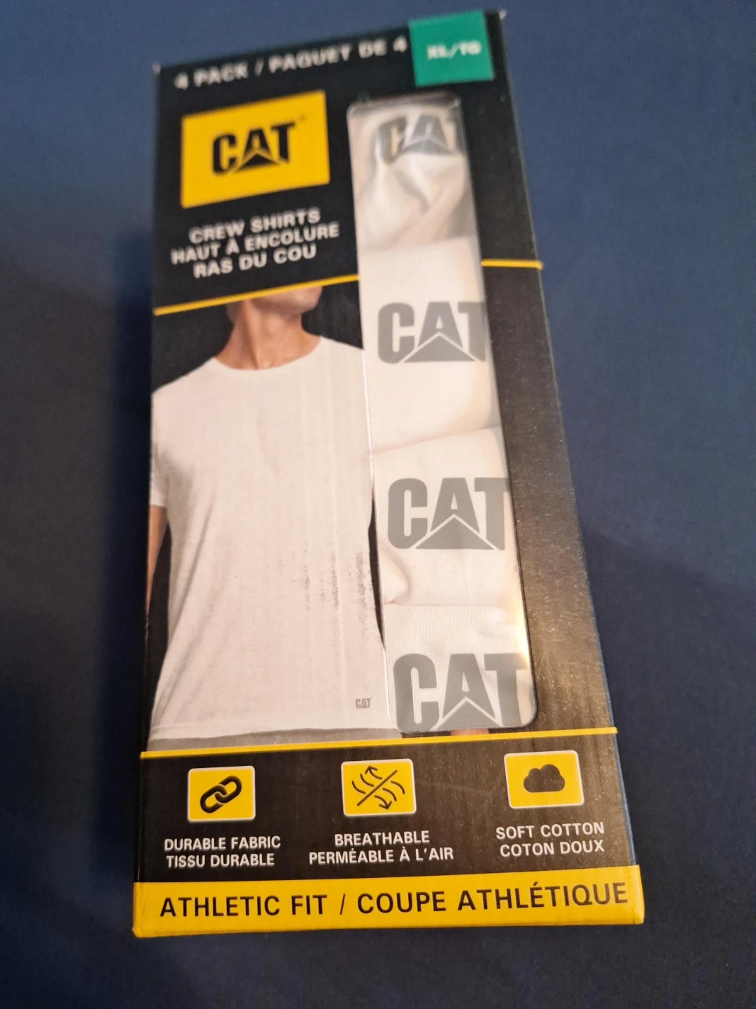 CAT Men's Crewneck Shirts 4-Pack White XL