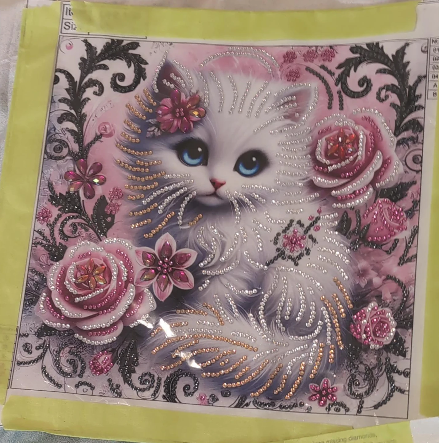 Diamond Painting Kit - Kitten and Flowers