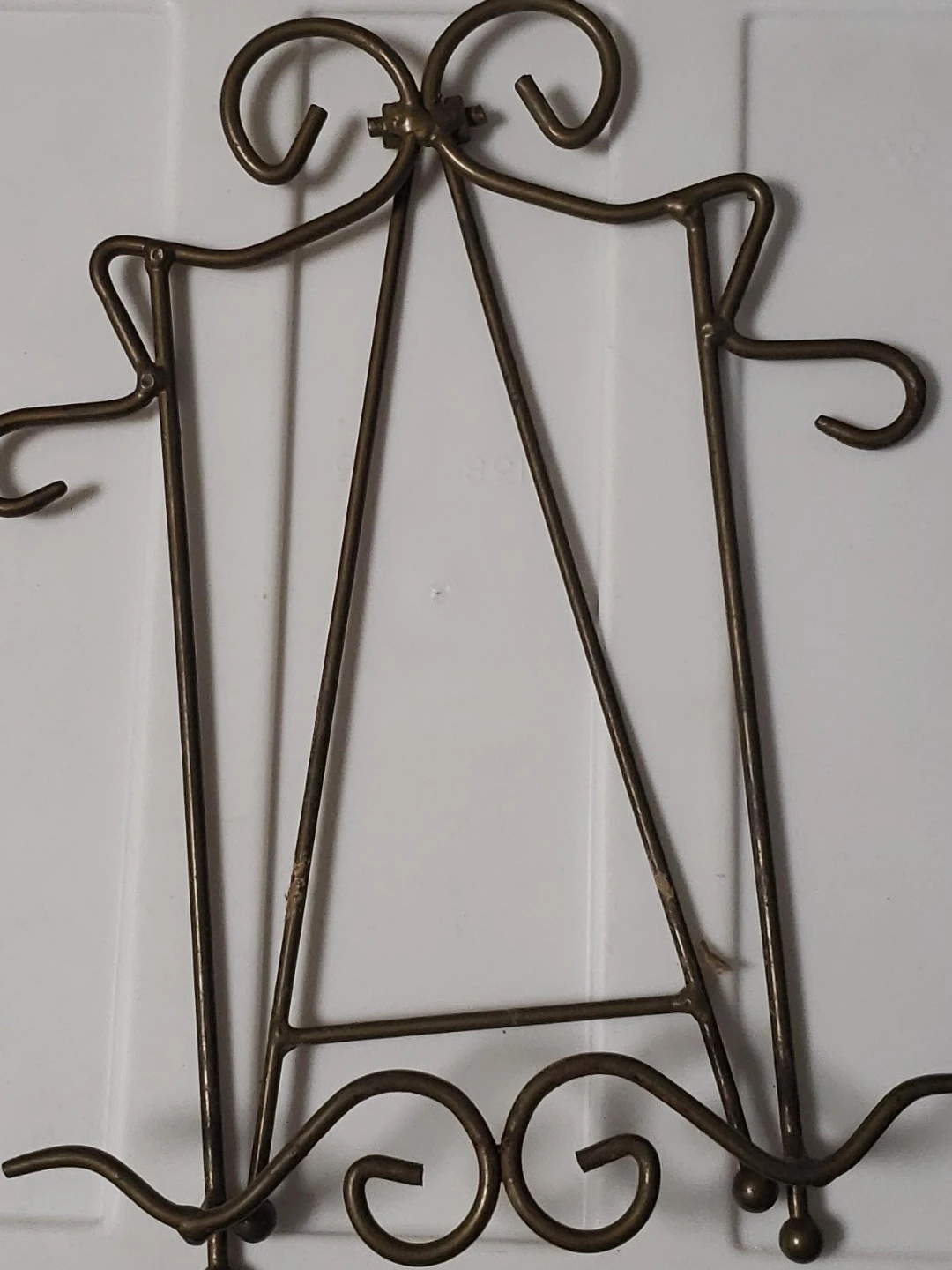 Vintage Brass Tone Metal Display Easel Stand