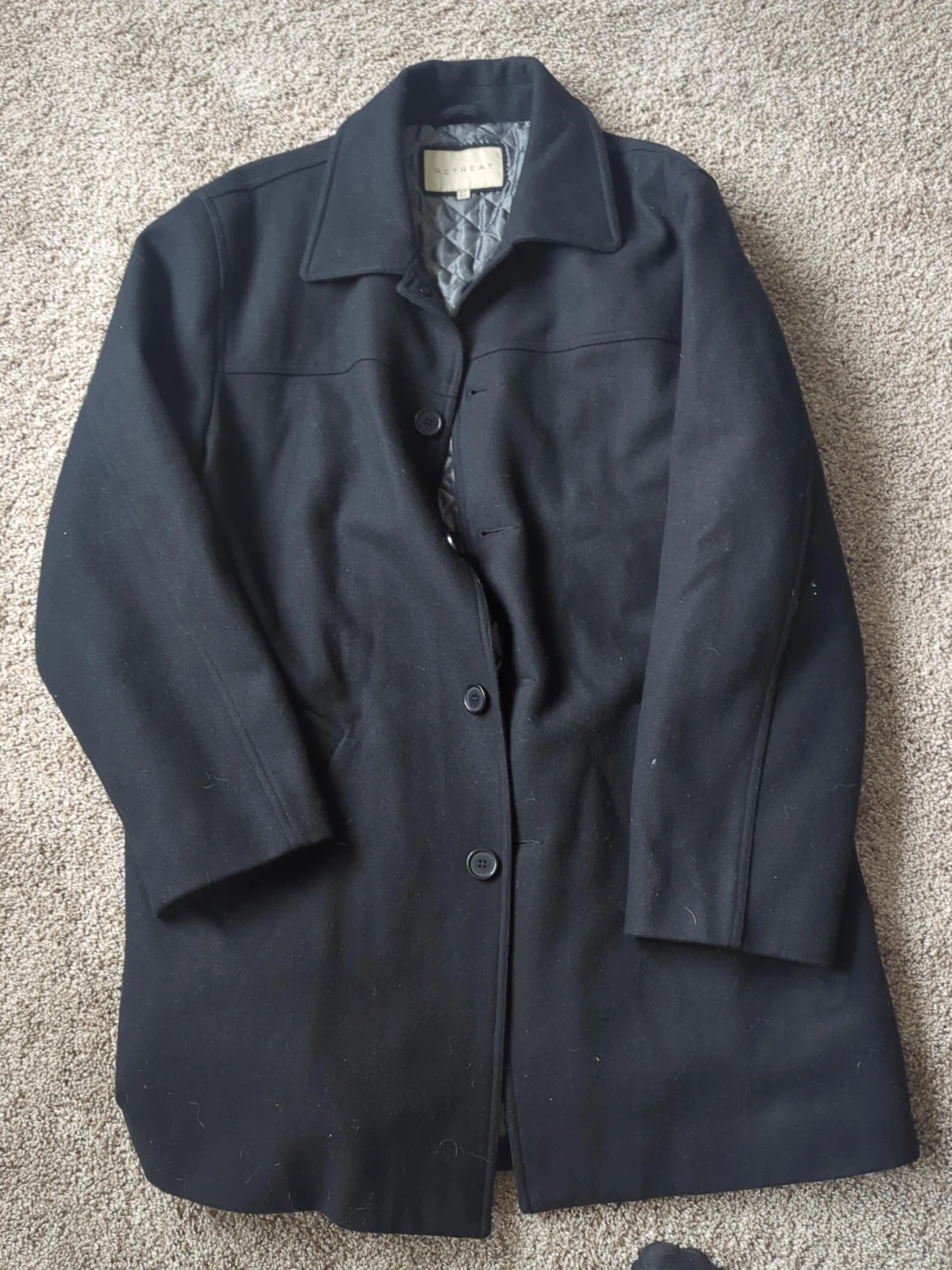 Retreat Black Wool Blend Winter Coat