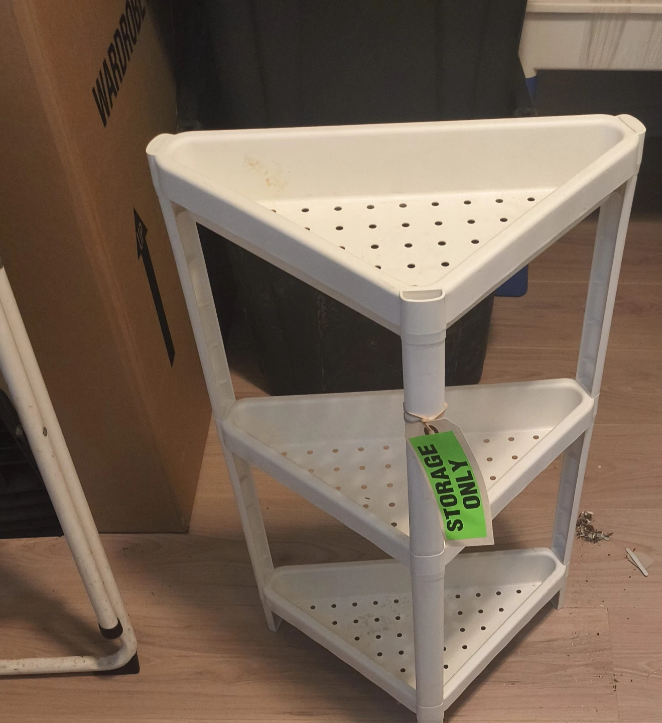 White 3-Tier Corner Shelf