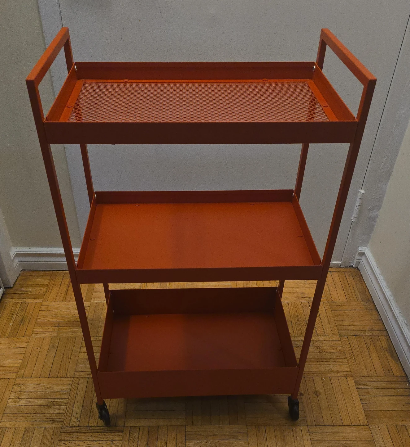 Orange 3-Tier Utility Cart