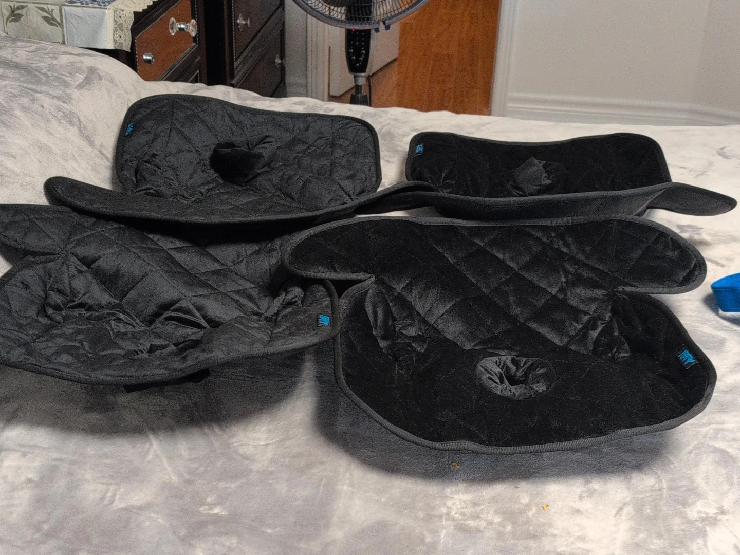 Set of 4 Black Quilted Seat Covers $10 each