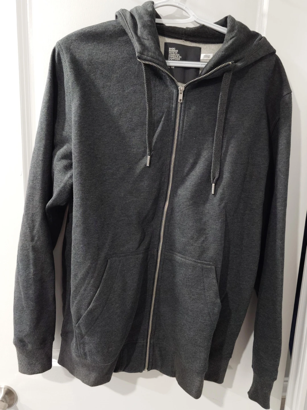 H&M Basic Dark Grey Zip-up Hoodie