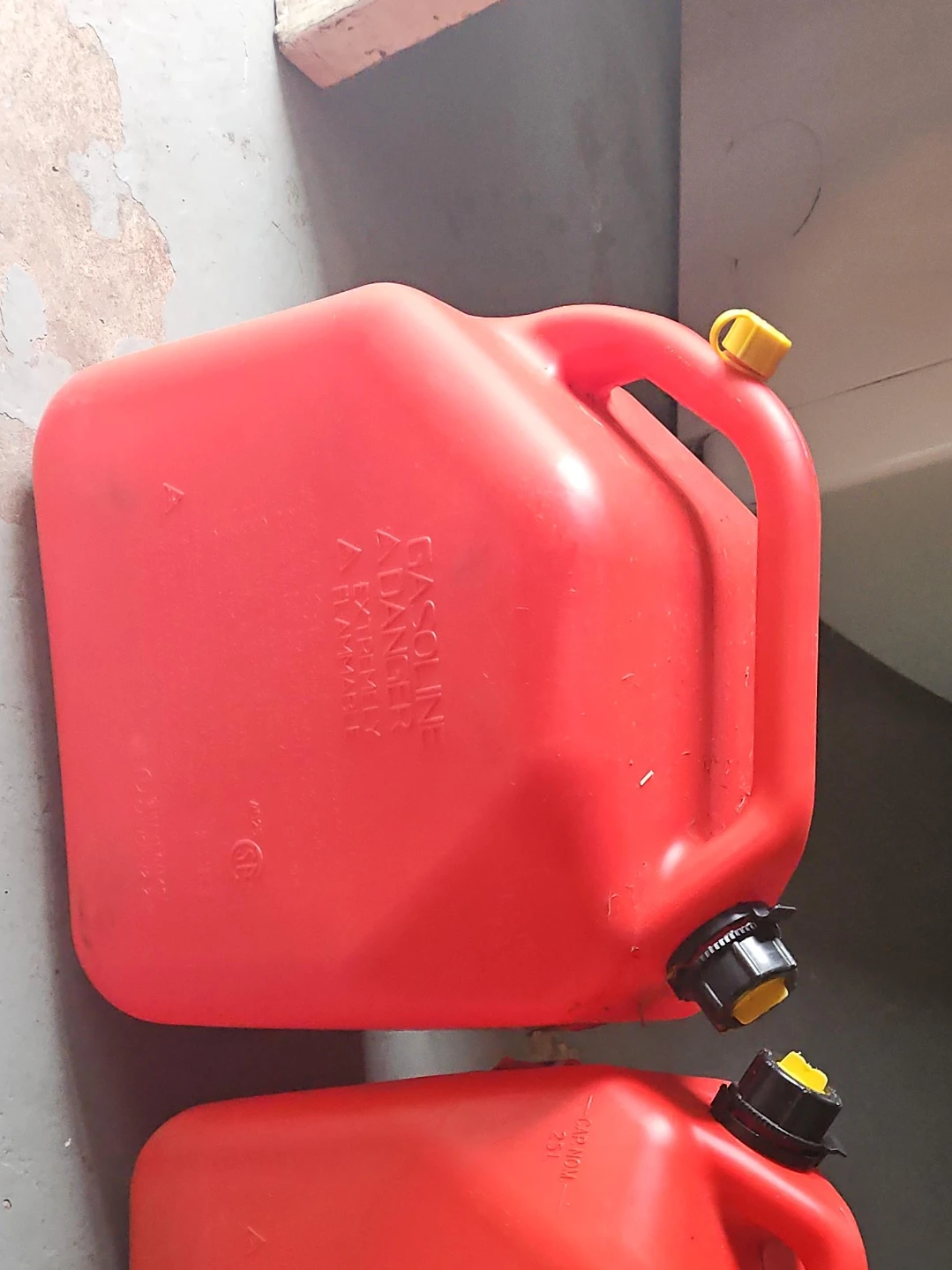 Two 25L Red Gasoline Cans