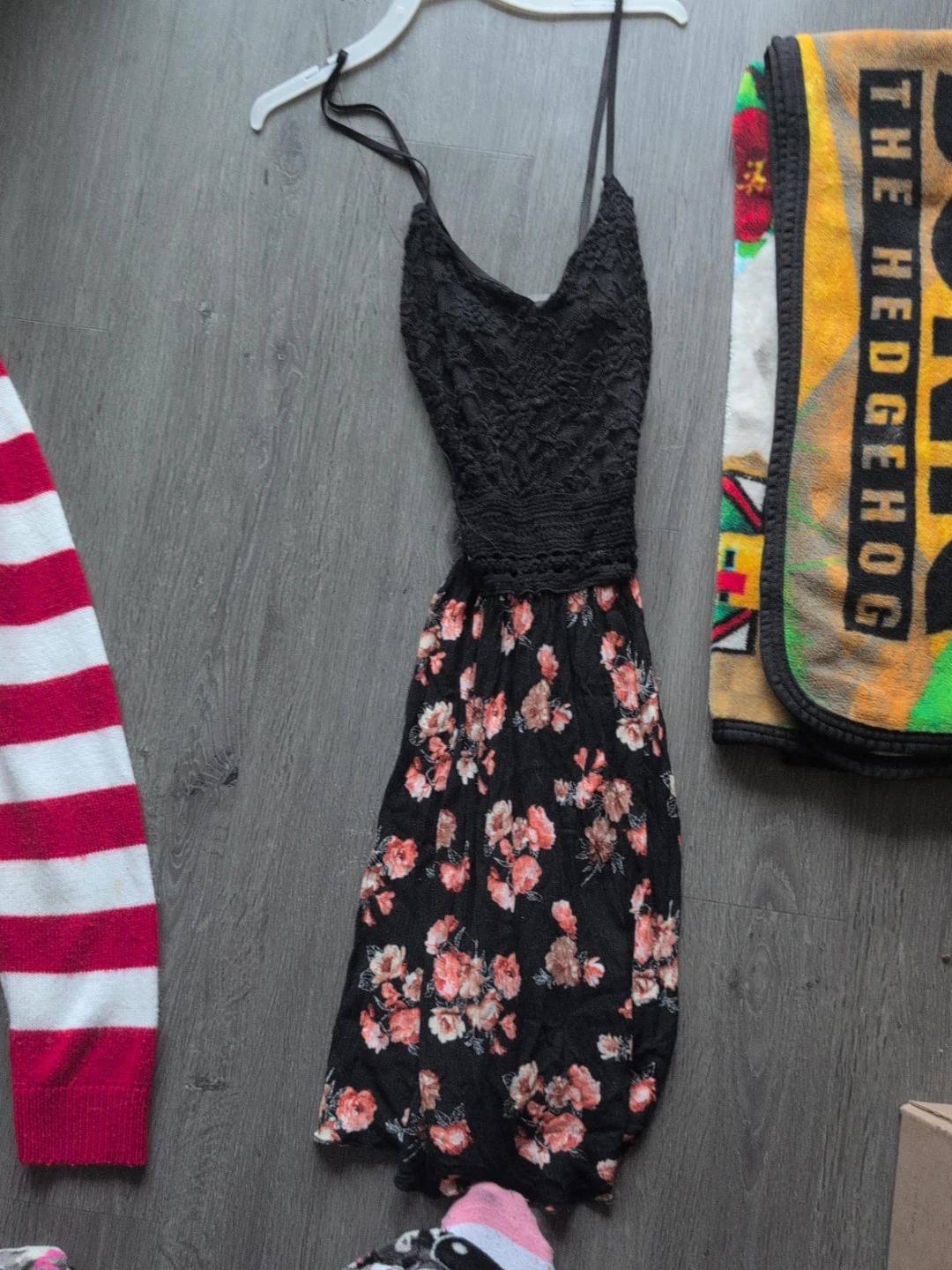 Black Floral Lace Top Sundress