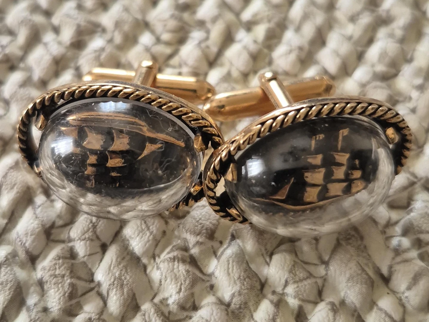 Vintage Ship Motif Cufflinks
