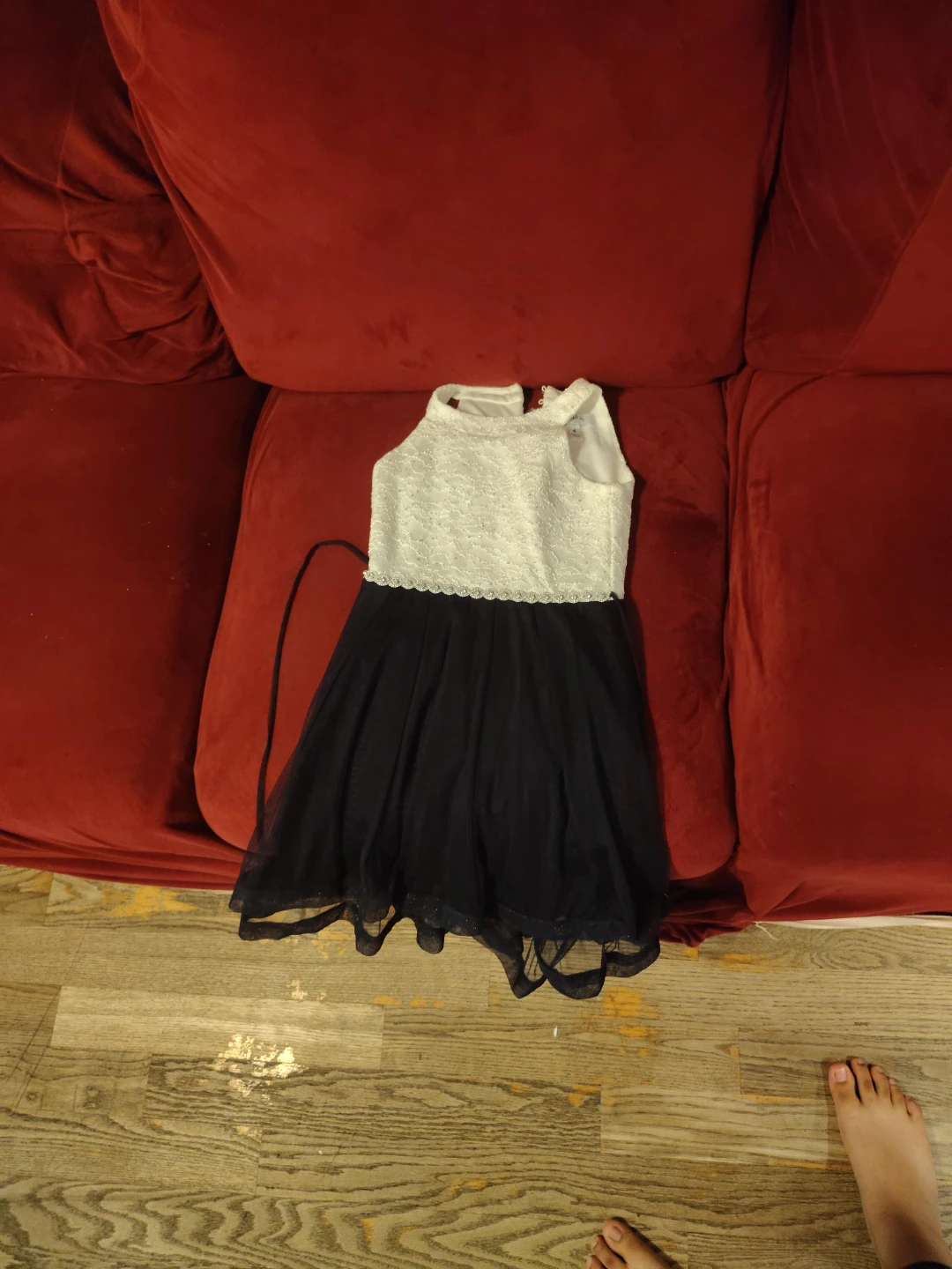Vestido para niña, talla 4, blanco y negro