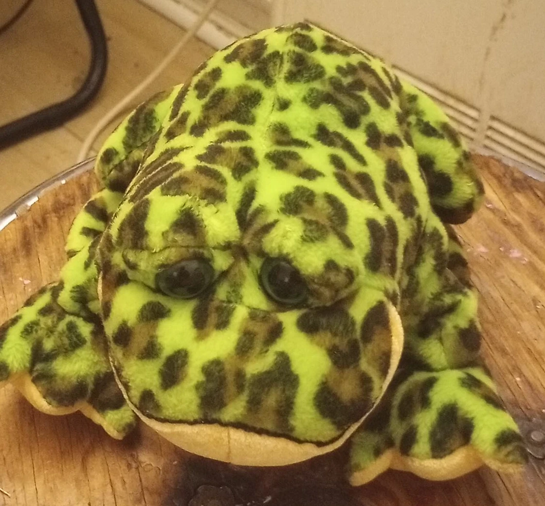 Leopard Print Frog Plush Toy