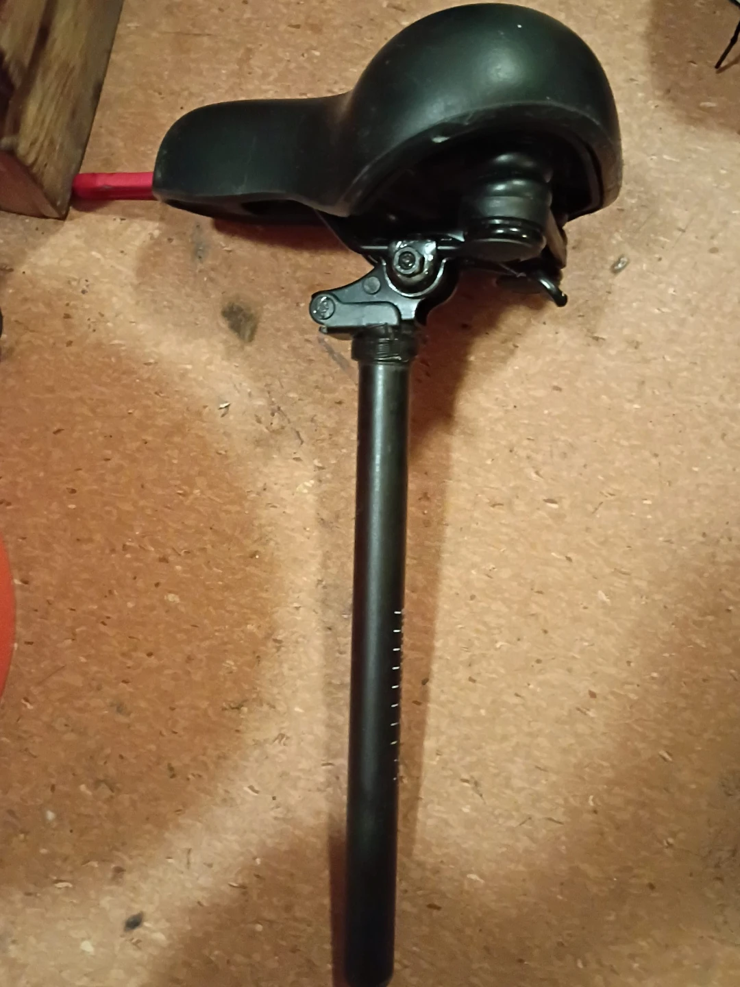 Black Bicycle Saddle with Seatpost
