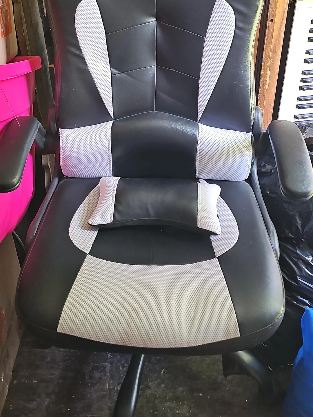 Black and white gaming chair