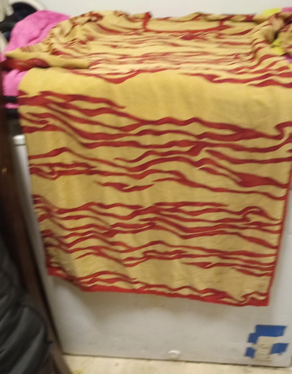 Red and Yellow Patterned Hand Towel