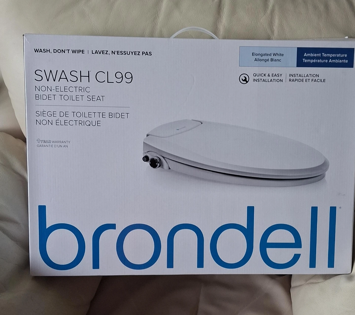Brondell Swash CL99 Non-Electric Bidet Toilet Seat