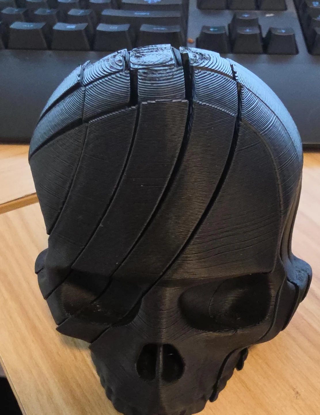 3D Printed Geometric Skull Figurine