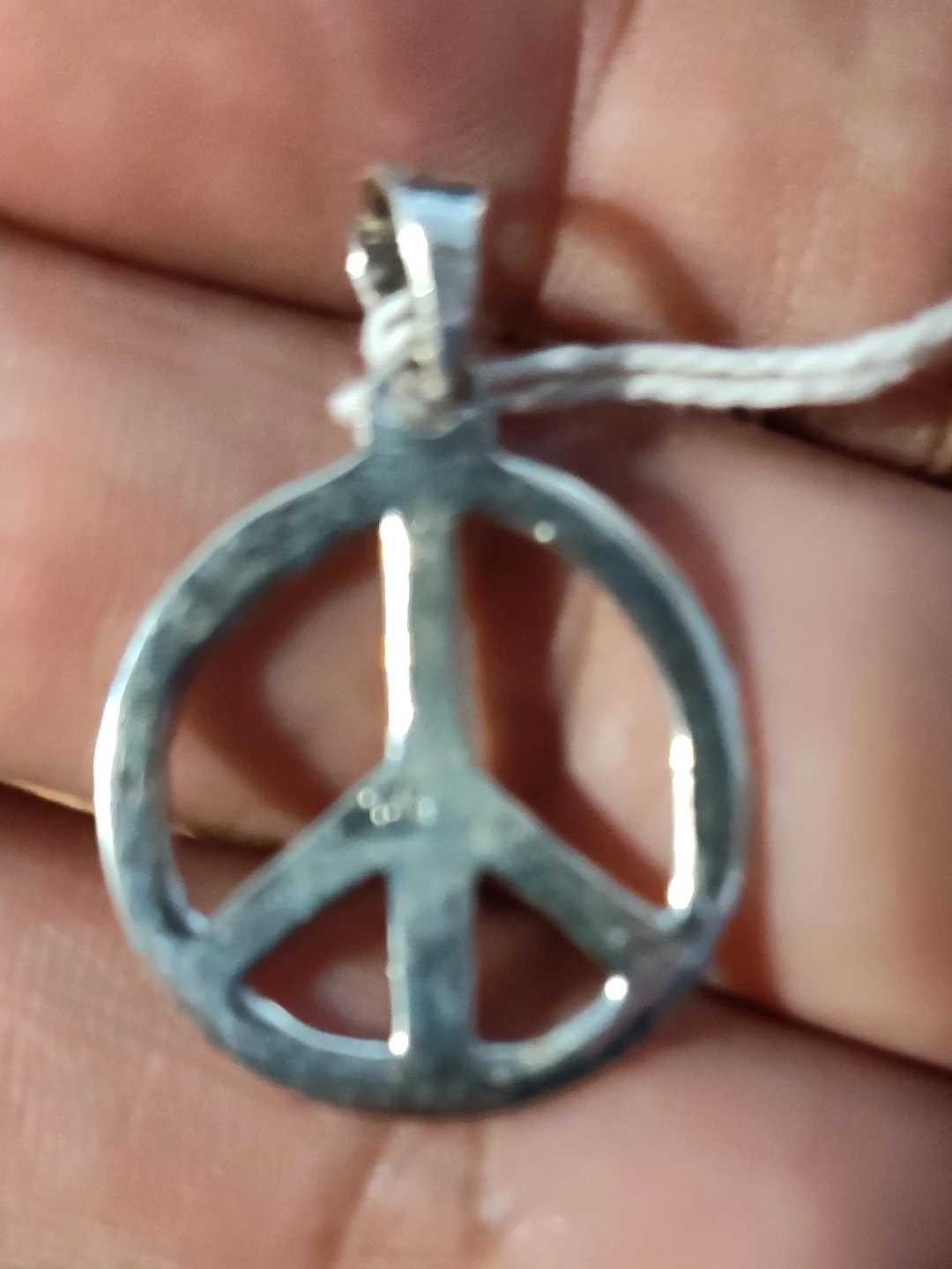 Sterling Silver Peace Sign Pendant