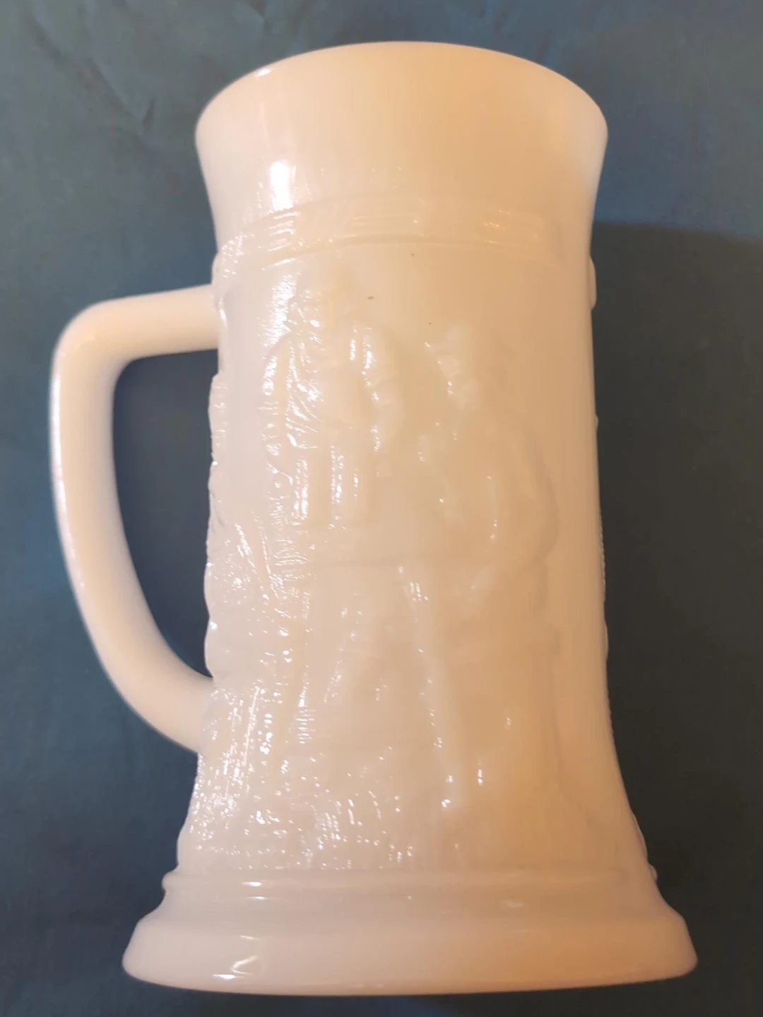 Vintage White Milk Glass Beer Stein