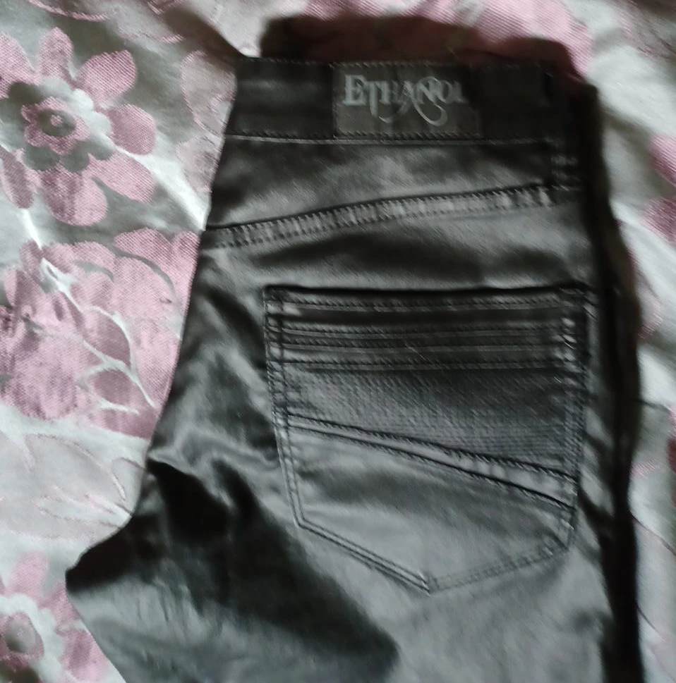 Ethanol Black Faux Leather Pants