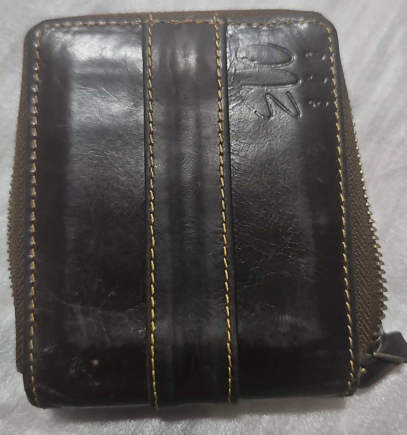Brown Leather Zip Around Wallet
