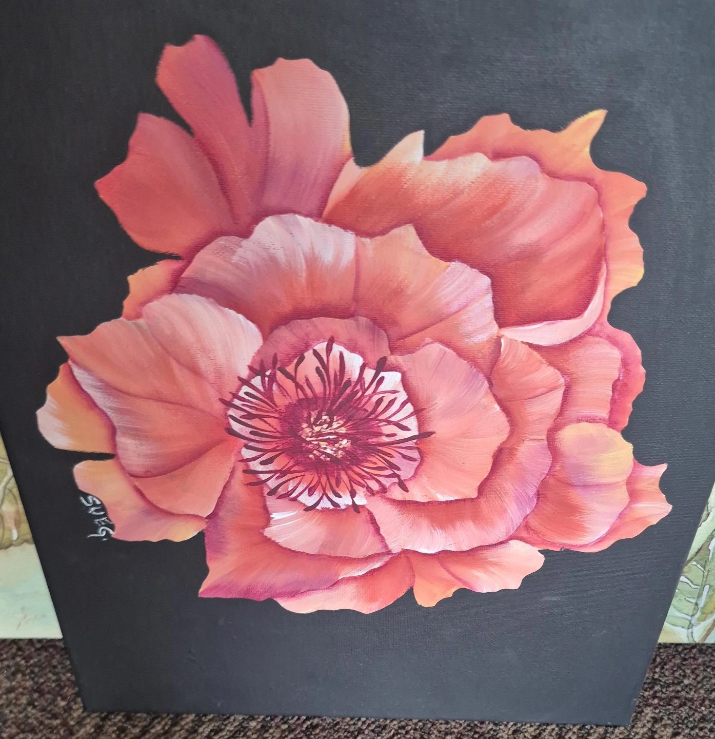 Original floral canvas painting