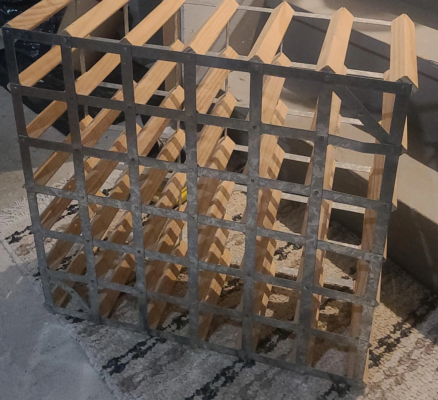 Wooden and Metal Wine Rack
