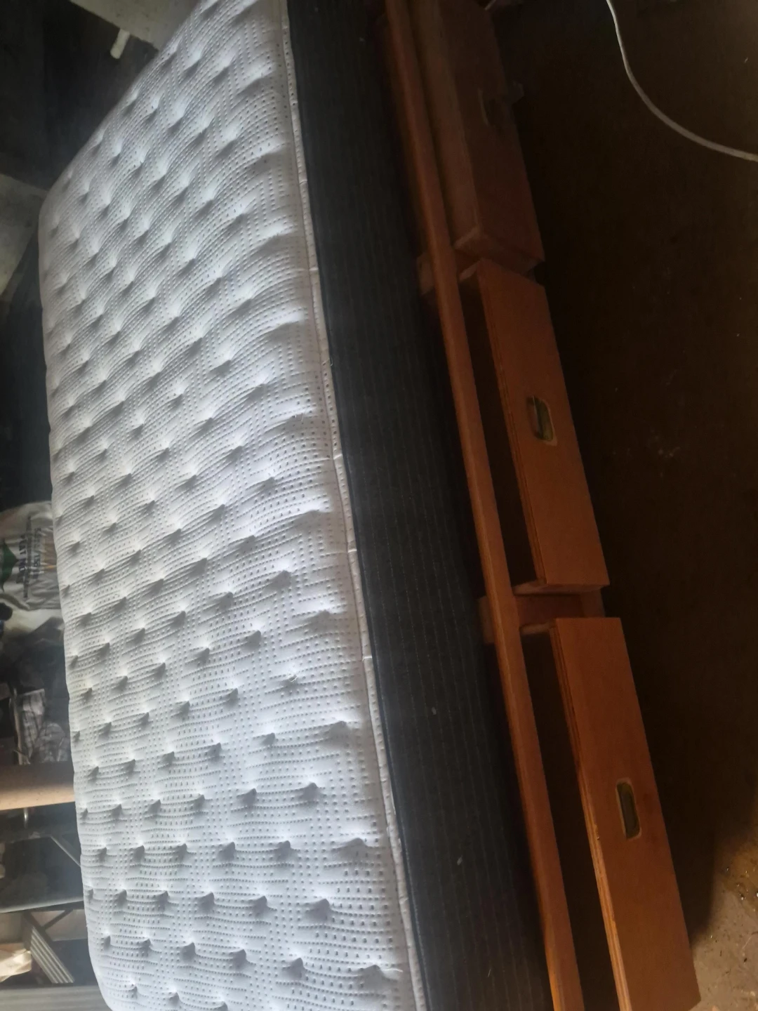 Twin Size Wooden Storage Bed with Mattress