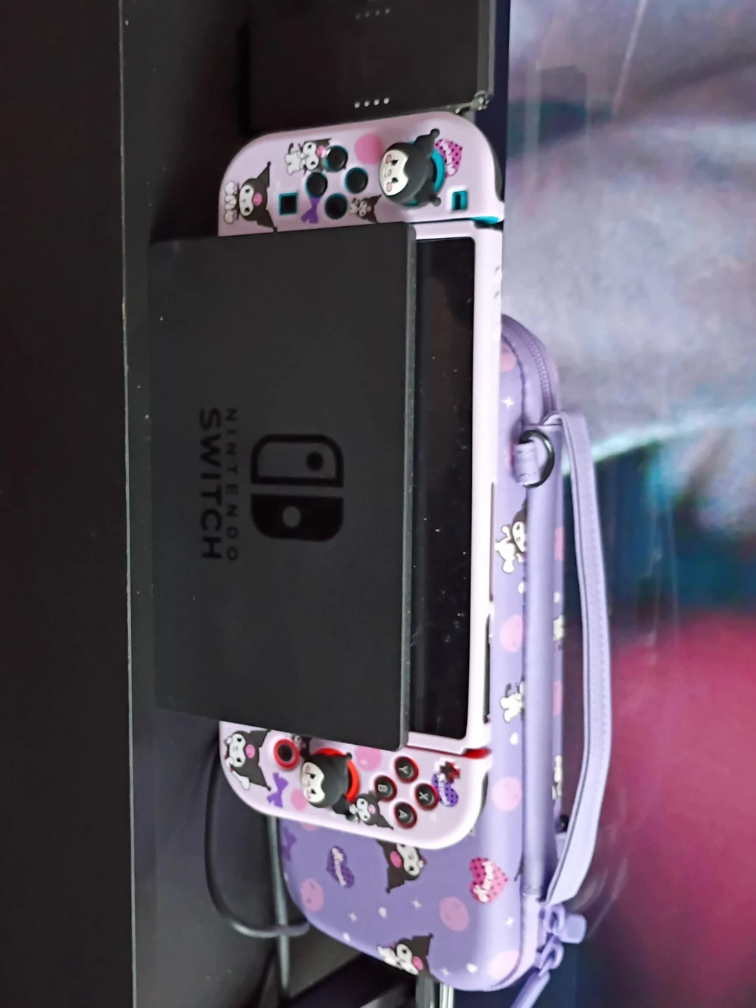 Nintendo Switch with Kuromi Custom Skin and Case