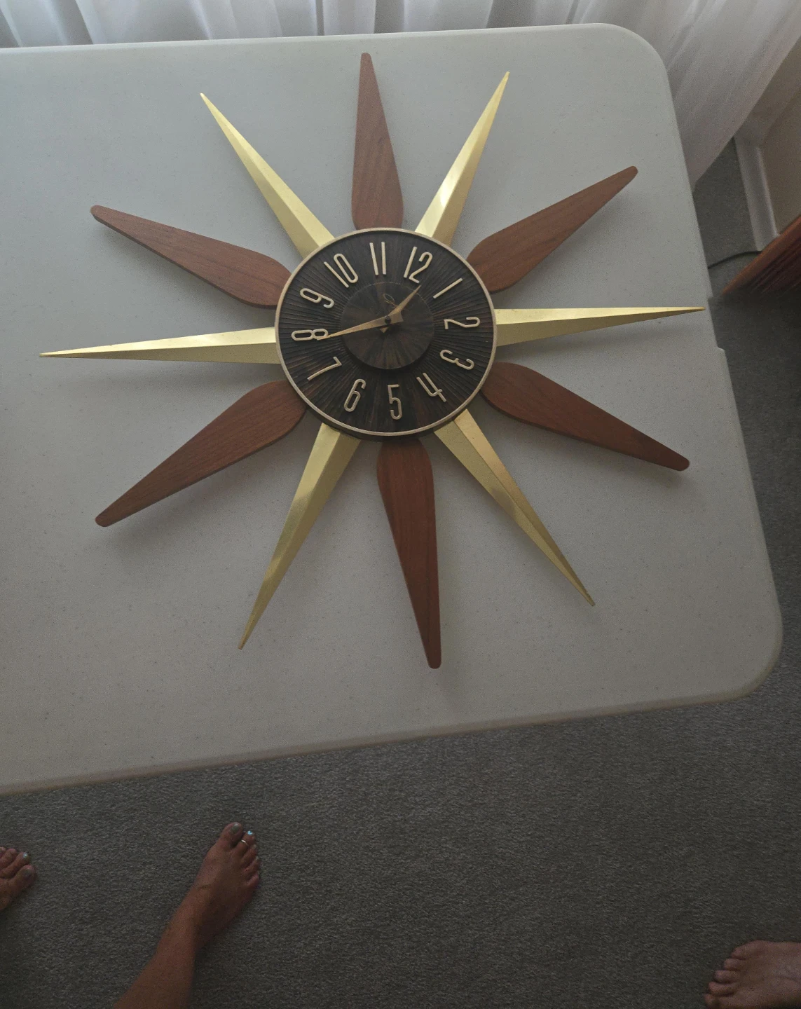 Mid-Century Modern Starburst Wall Clock