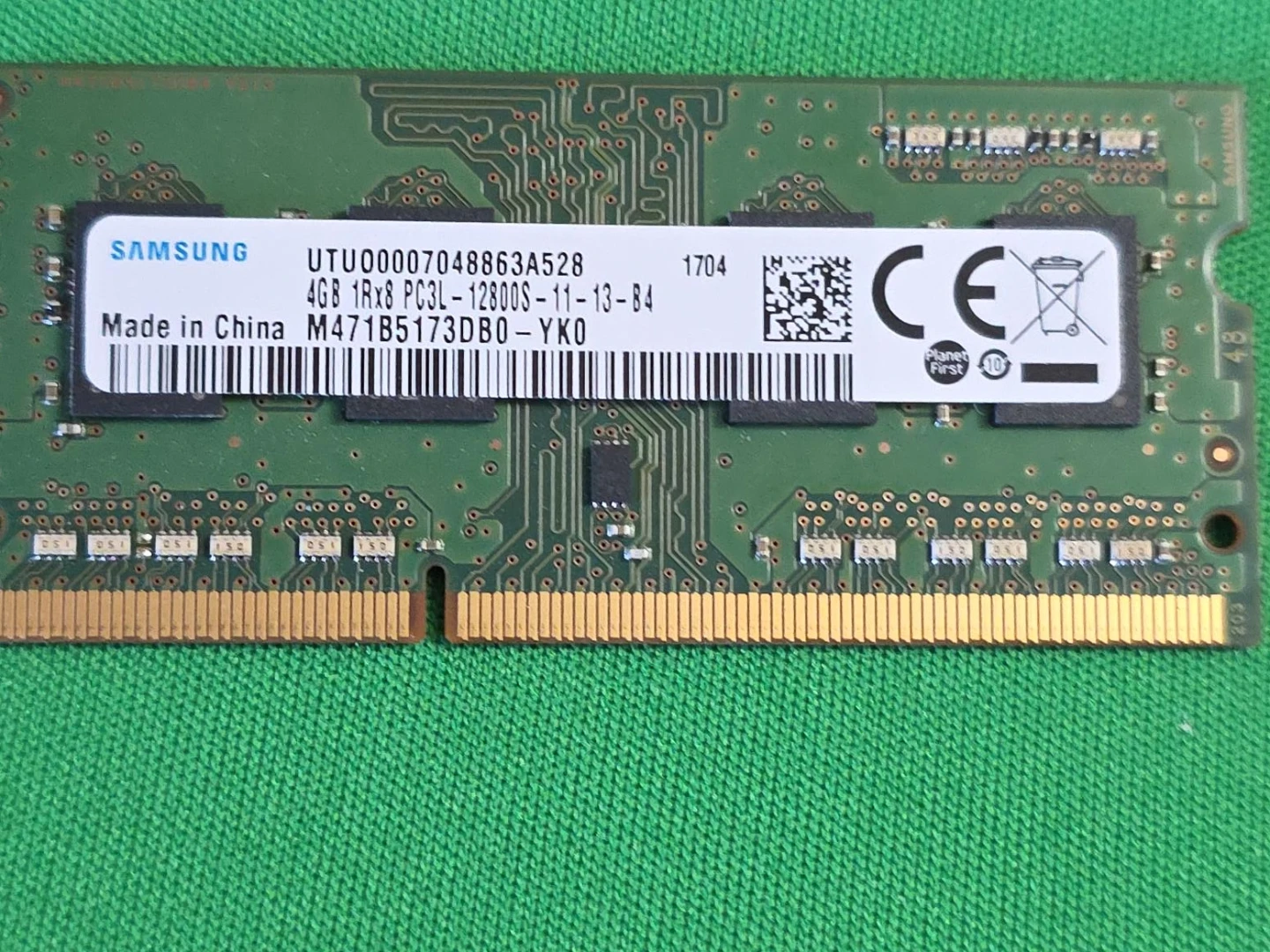 Samsung 4GB DDR3L Laptop RAM Memory