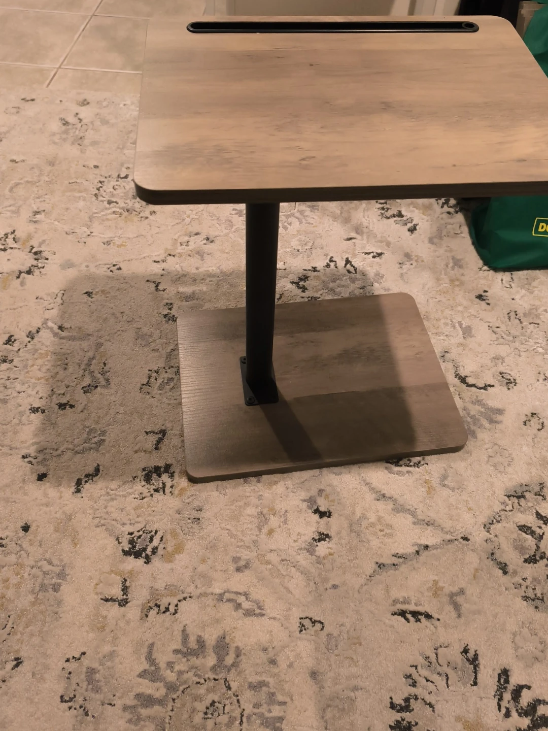 Adjustable Side Table with Wood Finish