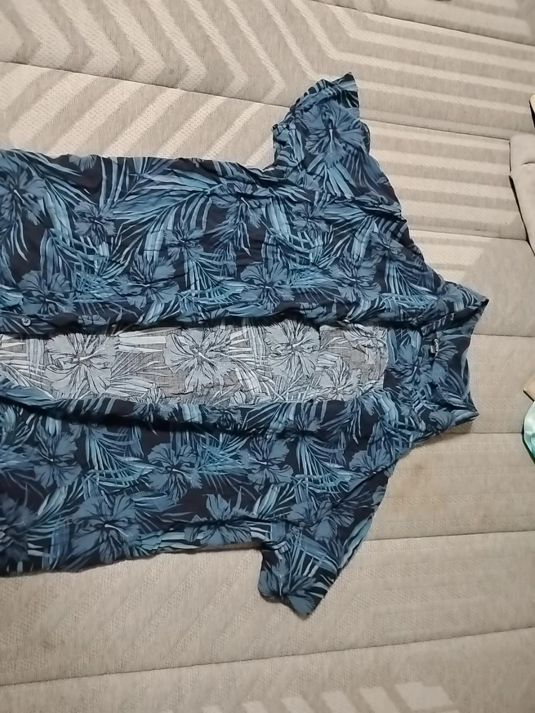 George Blue Tropical Print Shirt