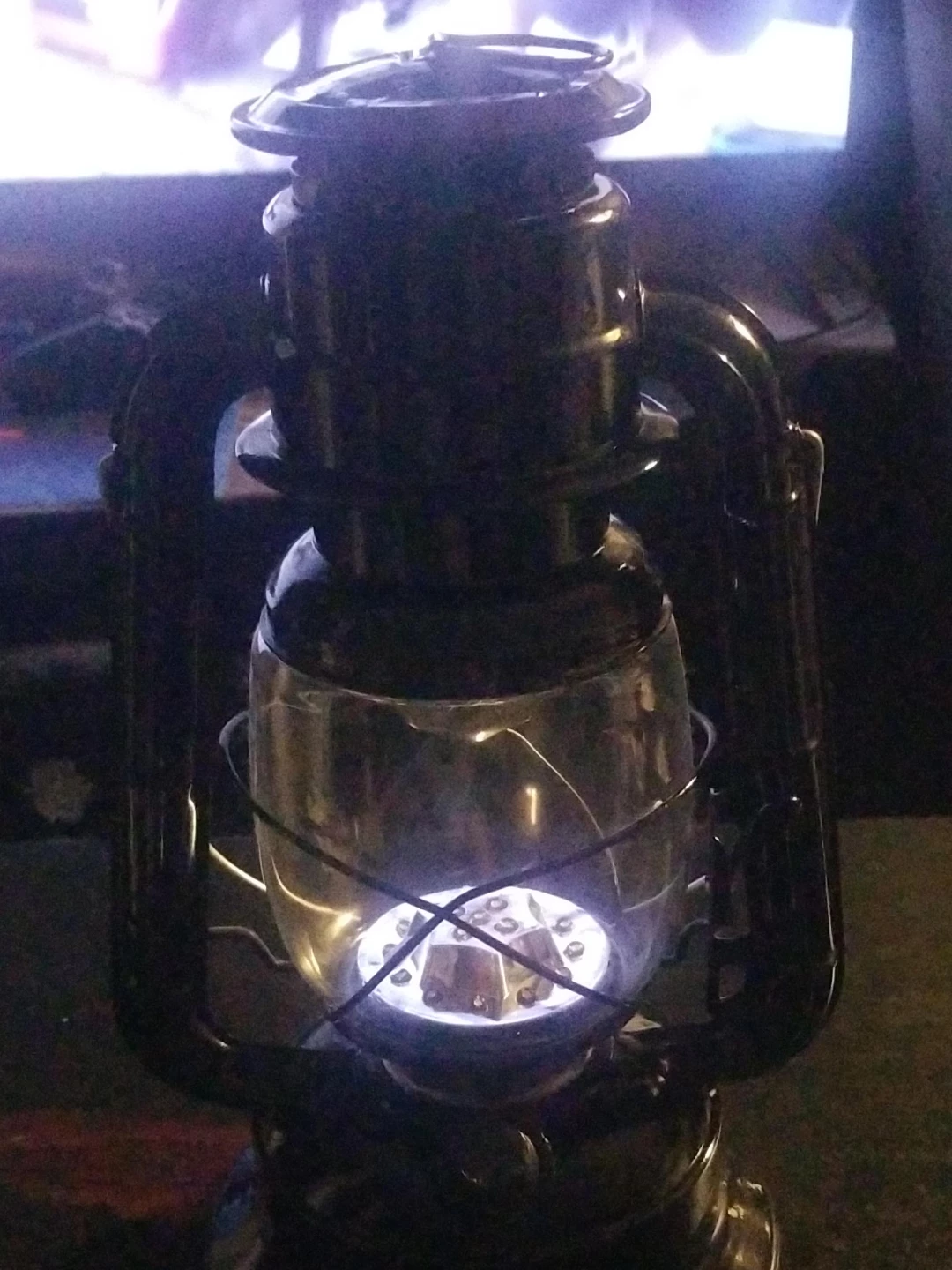 Black Large LED Lantern