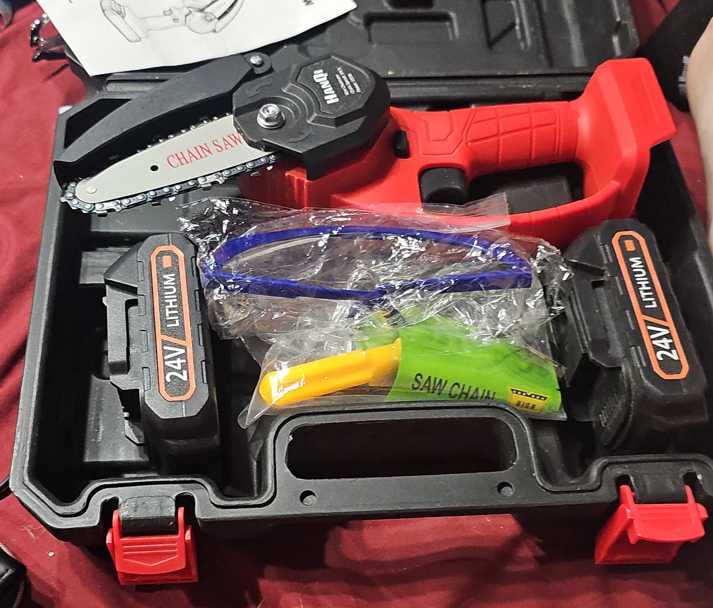 HANQI 24V Mini Cordless Chainsaw Set