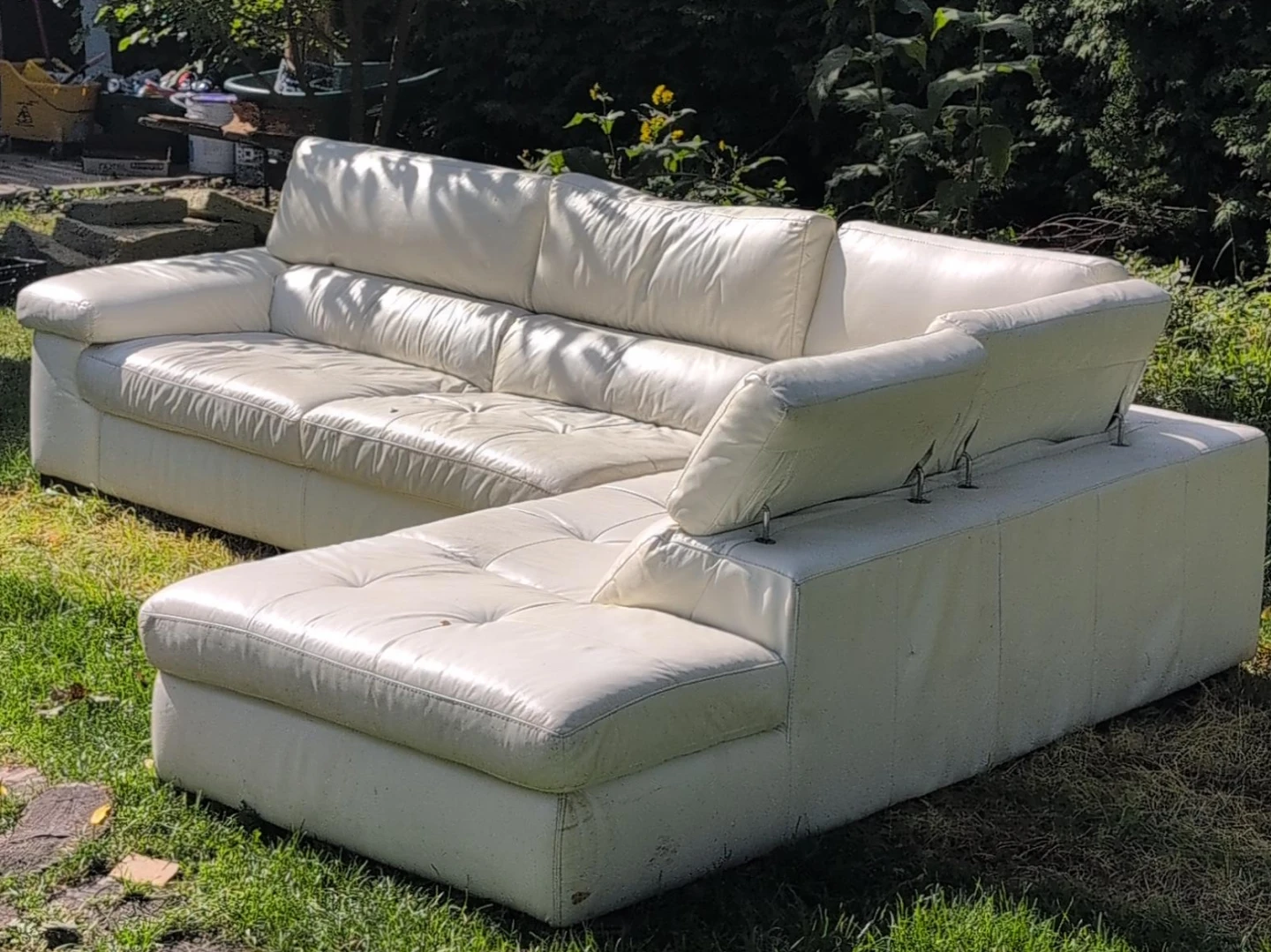 White Leather Sectional Sofa