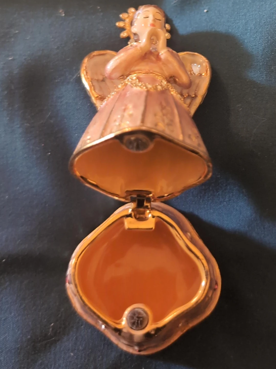 Decorative Pink Angel Hinged Trinket Box