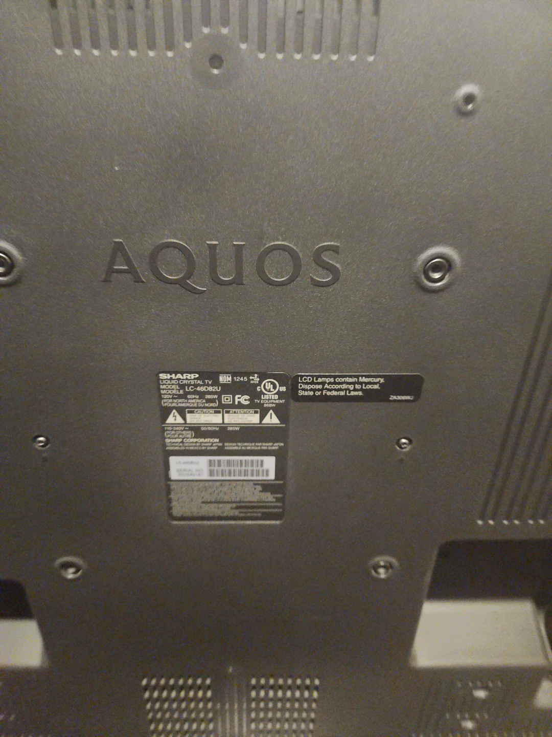 Sharp Aquos LC-46D82U 46" LCD TV