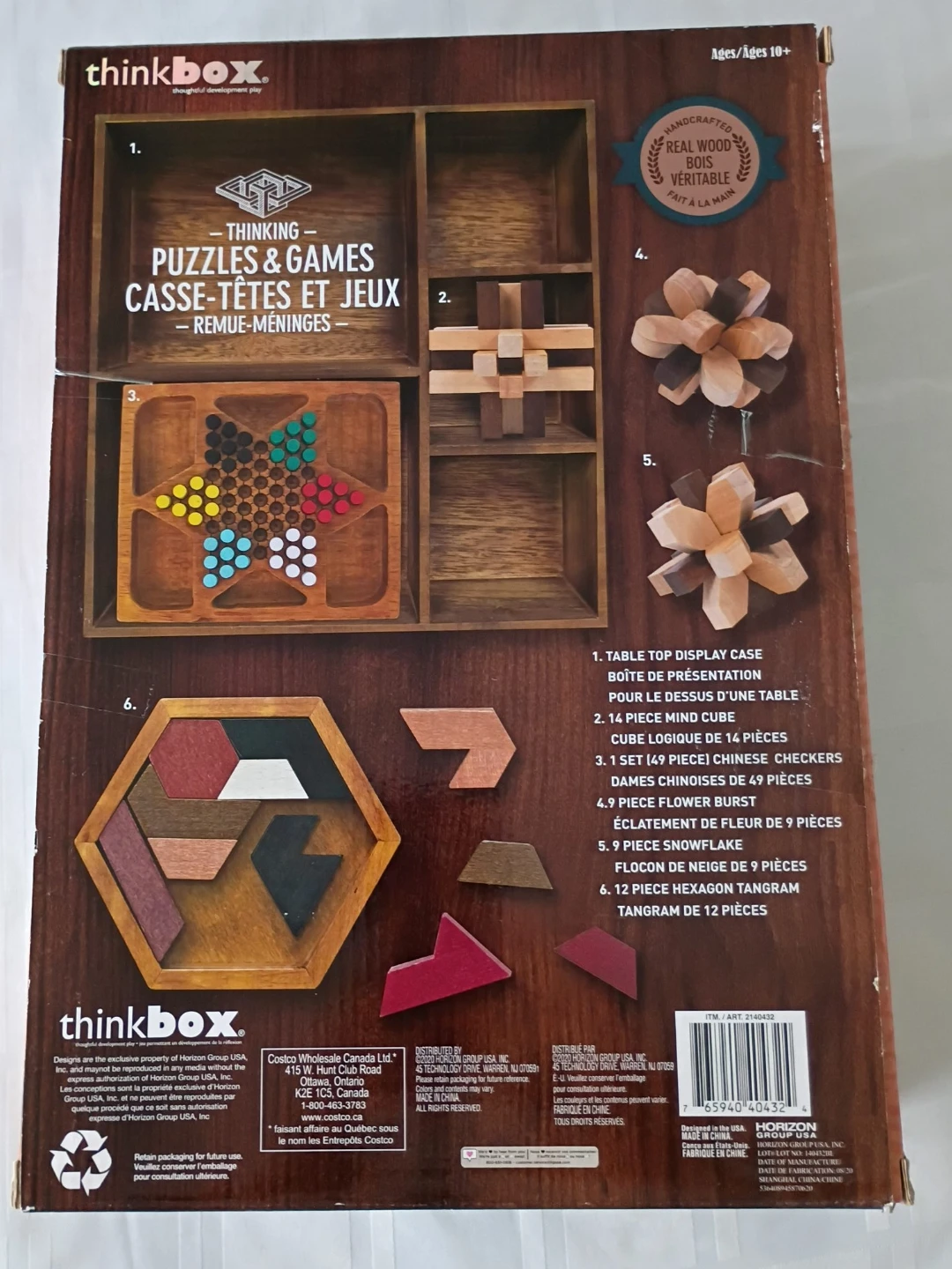 ThinkBox 6-in-1 Wooden Puzzle and Game Set
