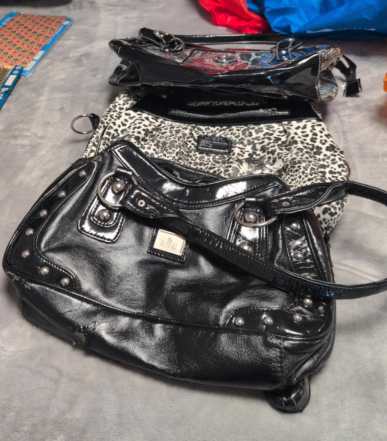 Black Patent Leather Handbag 3 bags for 35