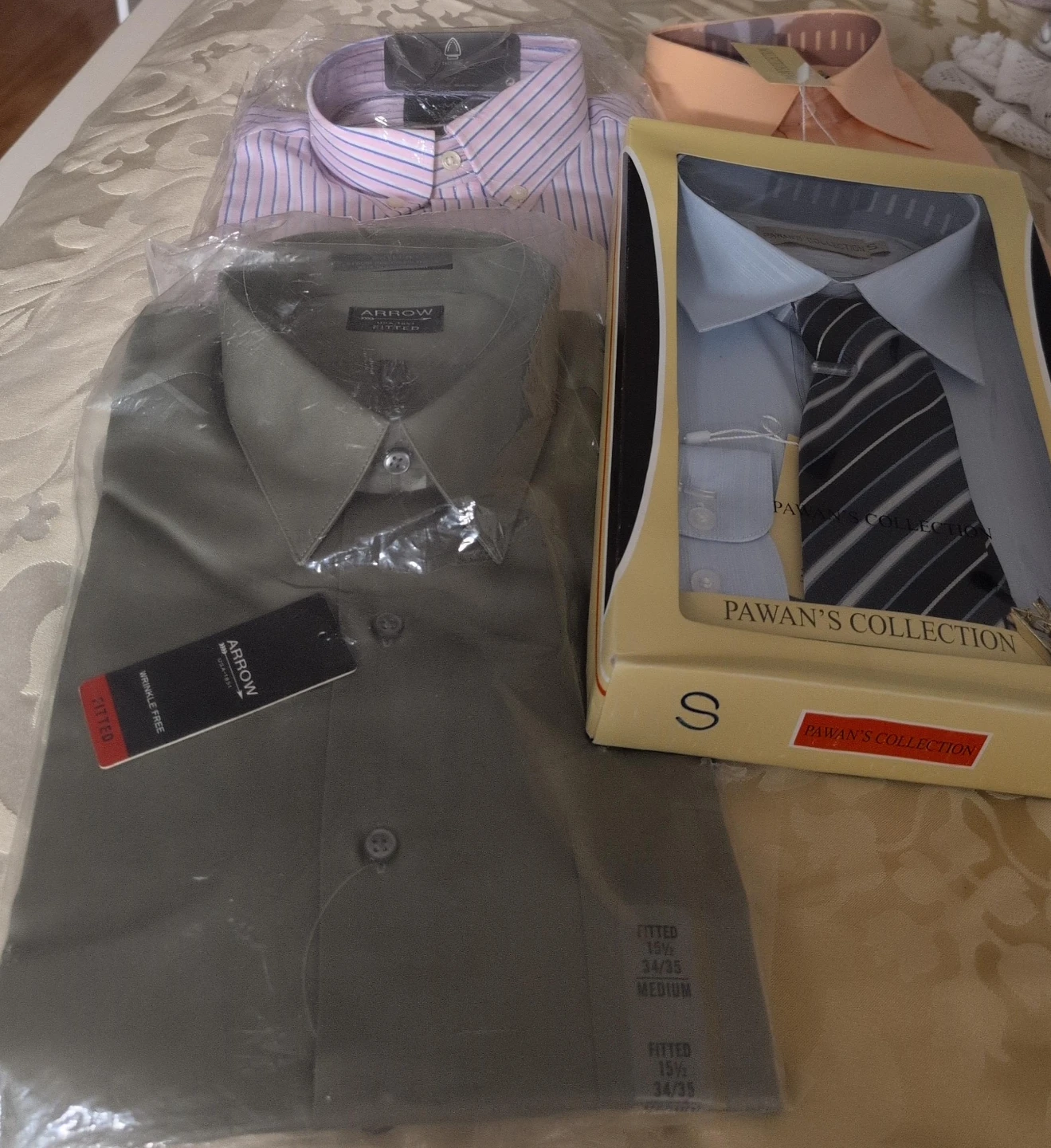 Arrow Fitted Dress Shirts - 15 1/2 Neck, 34/35 Sleeve
