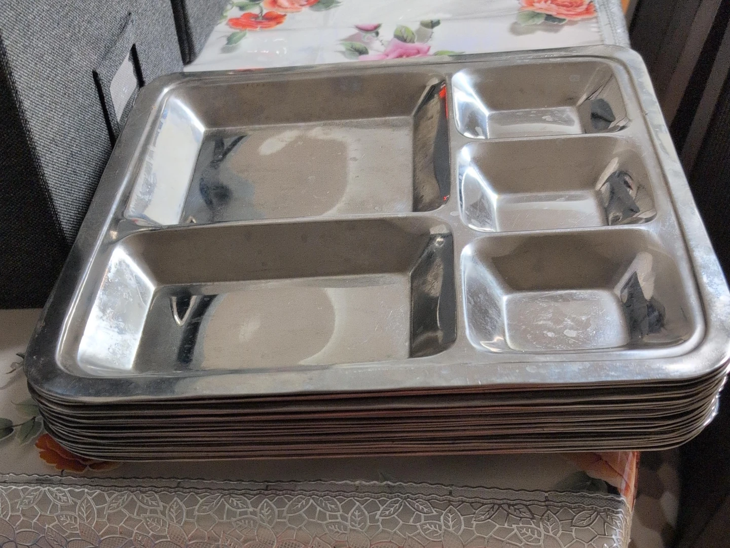 22Set of Stainless Steel Sectioned Trays