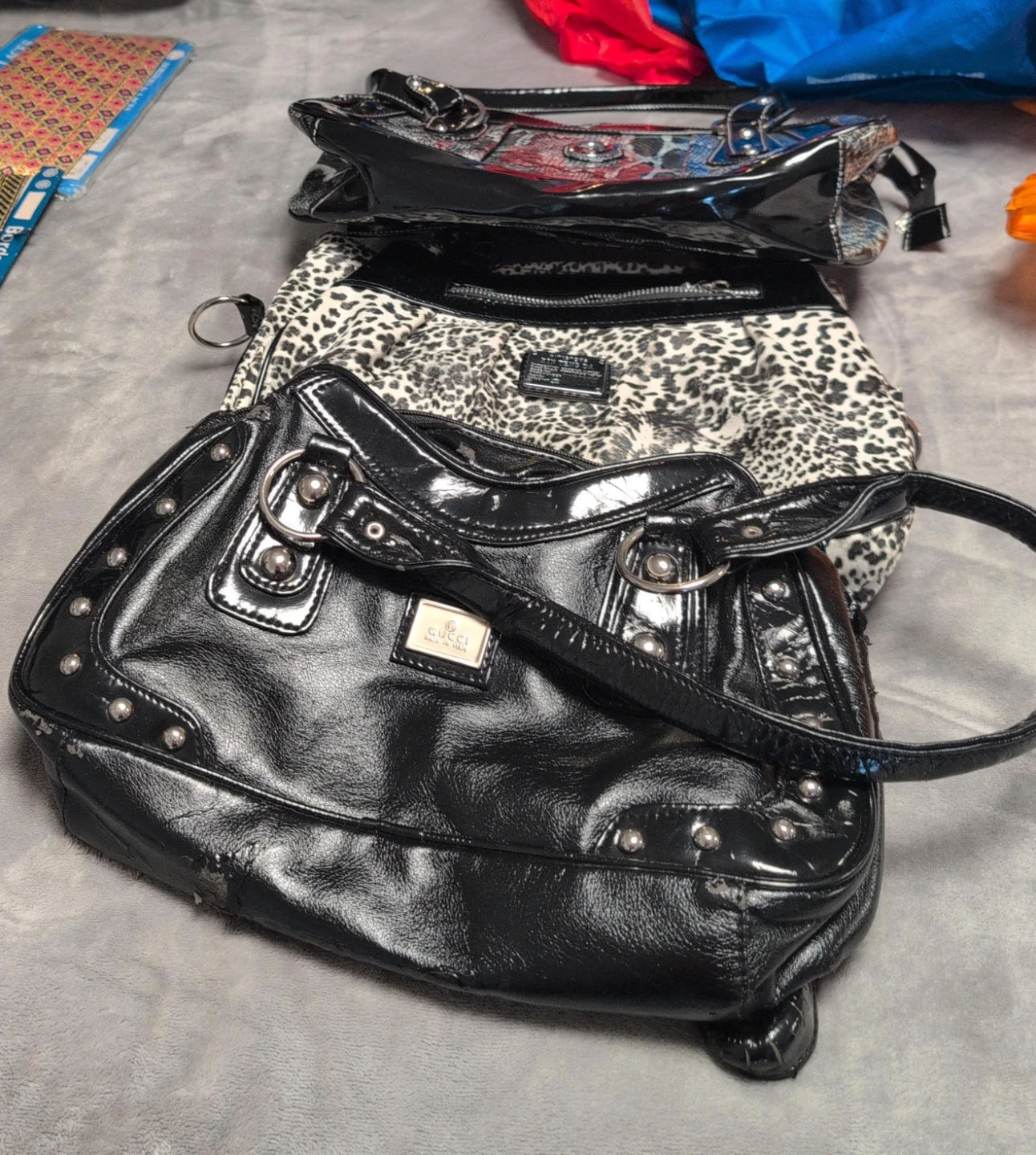 Black Studded Handbag $35 for 3 bags
