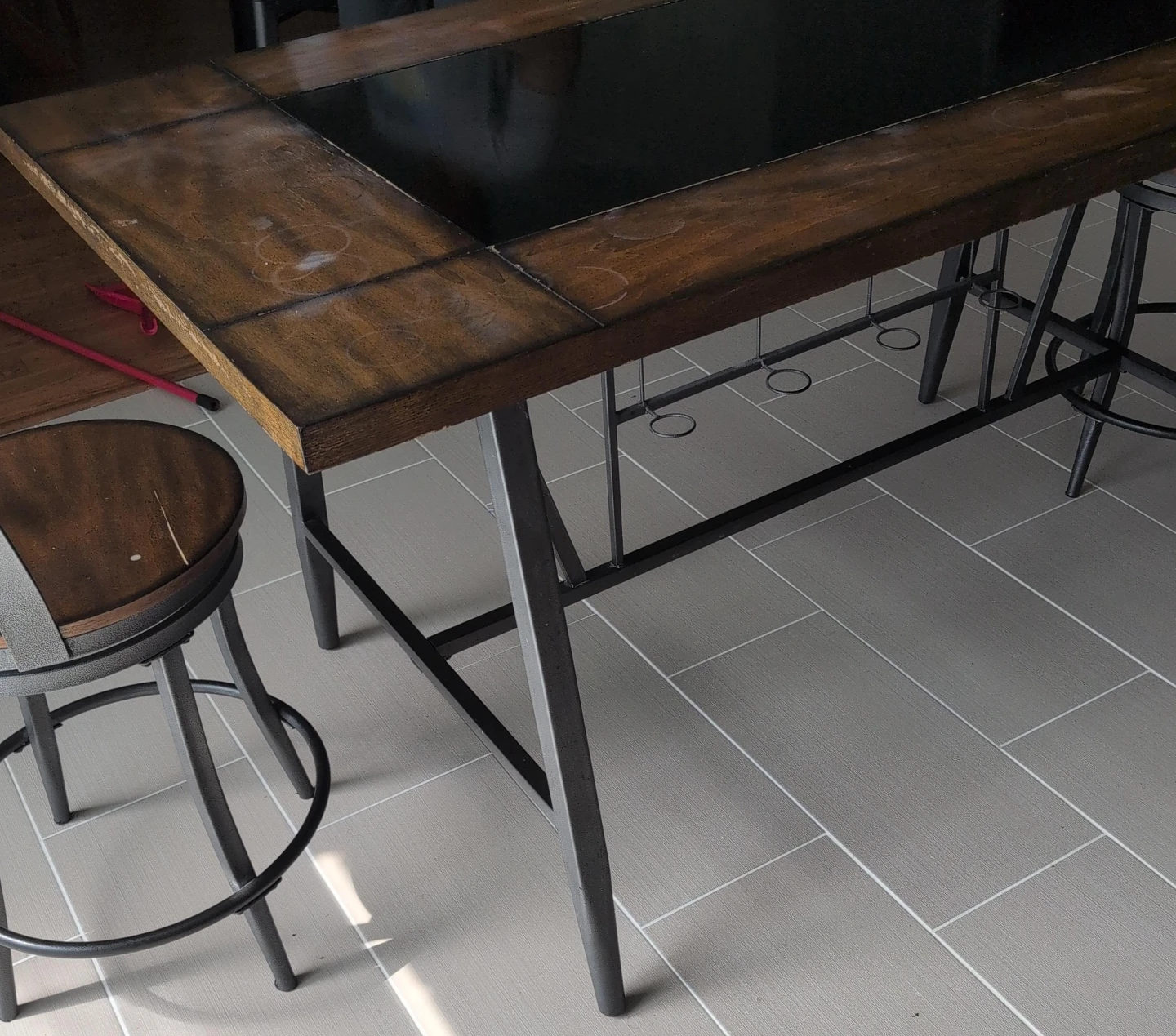 Rustic Industrial Bar Table and Stools Sets