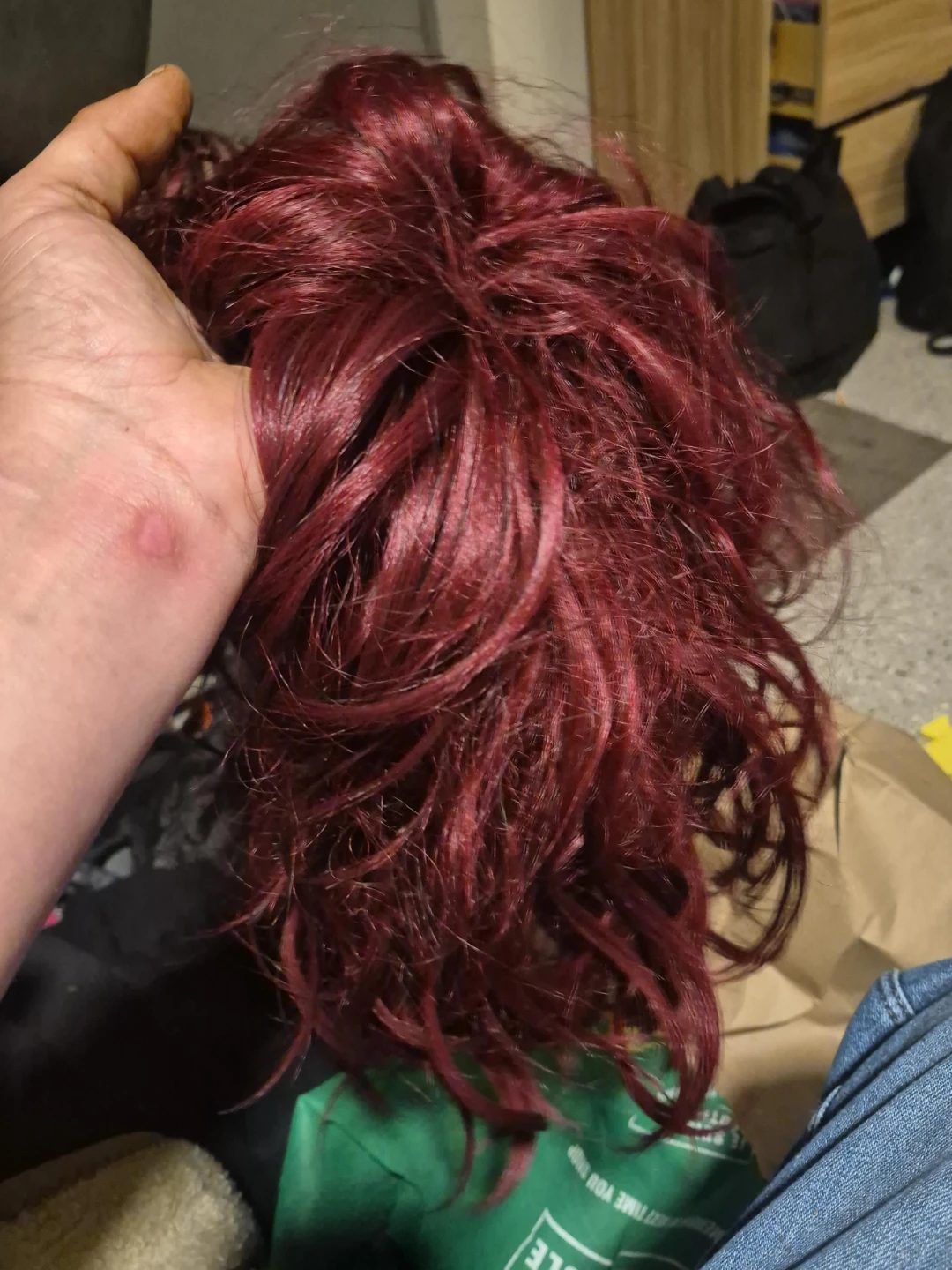 Deep Red Synthetic Hair Piece